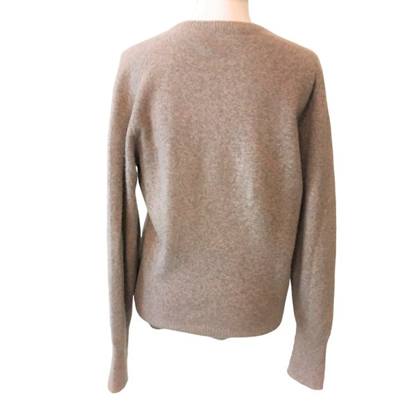 Scotland Cashmere 2-ply Sweater V-neck Pullover Sleeves Tan Men's Small Unisex - Picture 4 of 16